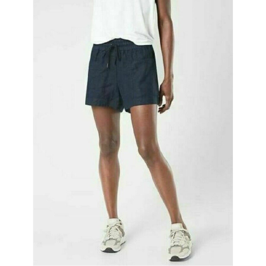 Athleta Navy Cabo Linen 4" Casual Shorts // 6